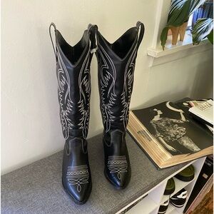Black and White Cowboy Boots